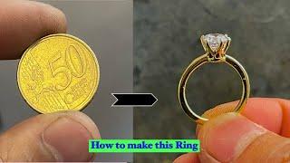 Making a Ring Out Of  Coin | 50 euro cent to Ring