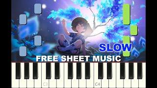 SLOW piano tutorial "RUU'S SONG" from GENSHIN IMPACT, with free sheet music (pdf)