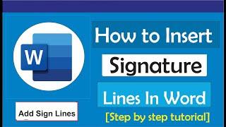 How To Insert Signature Line In Word -  Microsoft Word