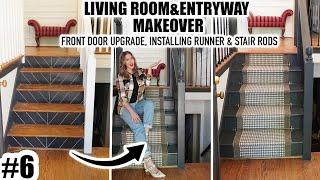 Upgrading my Entryway with Runners and Stair Rods | Living Room & Entryway Makeover |PT. 6