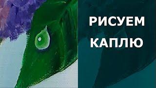  Как нарисовать капли воды на листьях. Рисуем капли росы. how to draw water drop