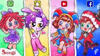 IF Pomni, Jax, Ragatha, Caine In Social Media Hot Trends - Amazing Digital Circus | DIY Paper Dolls