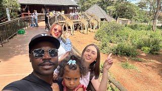 Surprised my wife & Sister with a Visit to Giraffe Center  Nairobi  Kenya