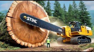 Extreme Dangerous Fastest Big Chainsaw Cutting Tree Machines | Monster Stump Removal Excavator #4