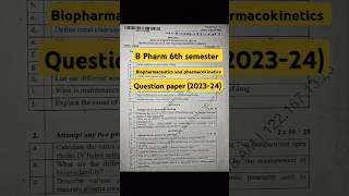 Biopharmaceutics and pharmacokinetics 6th semester | Biopharmaceutics 6th semester | #pharma #shorts