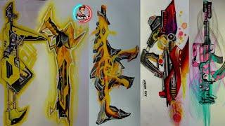 free fire drawing | gun skin drawing easy |#shorts #freefire #freefiredrawing #kornikboy