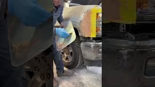 FENDER BENDER Fiberglass Fix Fibral Lite Bondo Filler Done Fast DIY How To Repair Auto Body Fender