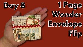 1 Page Wonder Envelope Flip- 12 Days of Christmas Junk Journal - Day 8