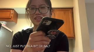 Lien tries to cook tofu and tomatoes