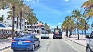 Driving Downtown - Ft Lauderdale Beach 4K - USA