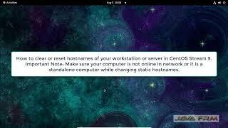 How to clear or reset hostnames using hostnamectl command in CentOS Stream 9