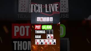 Check Raising vs. Perfect TURN & RIVER Card!  #shorts #poker
