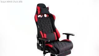 Scaun gaming Arka Chairs B56 textil negru baza metal, cotiere 3D cu suport picioare