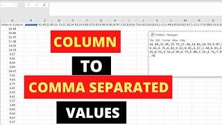 Convert Excel Column to comma separated values