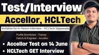Accellor Biggest Test | HCLTech GET In Person interview | HCLTech GET Interview Experience