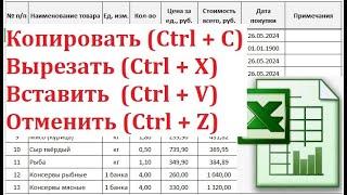 10. Копирование в Excel, перемещение, вставка + горячие клавиши