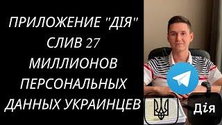 ПРИЛОЖЕНИЕ "ДІЯ" - СЛИВ 27 МИЛЛИОНОВ ПЕРСОНАЛЬНЫХ ДАННЫХ УКРАИНЦЕВ В ТЕЛЕГРАМ.