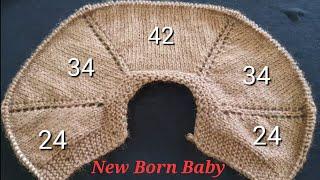 Knitting New Born Baby Cardigan step by step @KiranTheKnitter