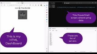 #Powershell #HTML based ping monitor Dashboard Demo