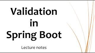 Validation in Spring Boot