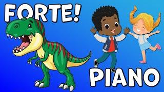 Piano and Forte Elementary Dinosaur Dance- Learn Dynamics through Play