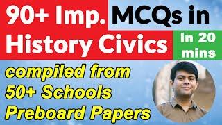 Most Important MCQ Questions in History & Civics | Last min Revision | 2023 ICSE Board Exam