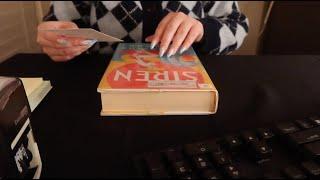 ASMR Library Roleplay Cataloguing Books ️ Plastic Crinkles, Crispy Paper Sounds, Writing, Typing