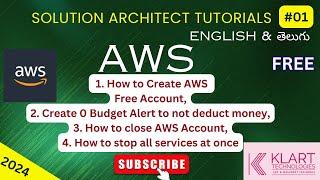 04 -AWS Solution Architect Made Simple Tutorials - How to Create Free Account in AWS, Create Budget