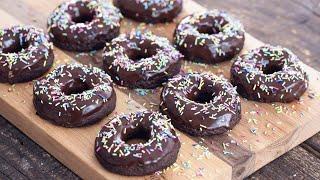 Easy Baked Chocolate Doughnuts (Chocolate Donuts) - No yeast, No eggs, No butter