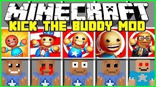 Minecraft KICK THE BUDDY MOD! | SPAWN THE BUDDY & FIGHT HIM WITH NEW WEAPONS! | Modded Mini-Game