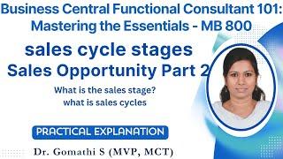 Sales cycle stages in business central | Sales opportunity - part 2 | dynamics 365 | bc tutorial