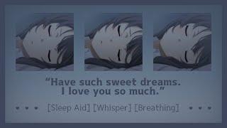 Your GF helps you fall asleep [ASMR Girlfriend RP F4A] [Sleep Aid] [Whisper] [Breathing] [Bed Sound]
