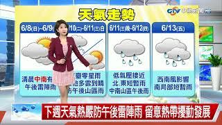 【易璇氣象報報】各地午後防大雨轟炸 天氣悶熱台南高雄恐飆36度│中視午間氣象 20250607