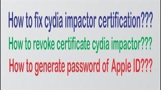 How To Fix Cydia Impactor Certificate Errors | Generste passord | revoke certificate in Urdu/Hindi