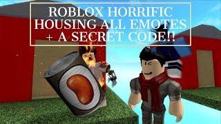 ROBLOX HORRIFIC HOUSING ALL EMOTES + A SECRET ITEM CODE