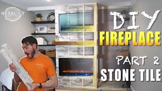 DIY Stone Fireplace Remodel / Part 2 -  How to Tile