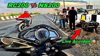 Live Accident  | Finally Apni KTM RC Start ho Gayi | RC200 vs NS200 | Street Race 