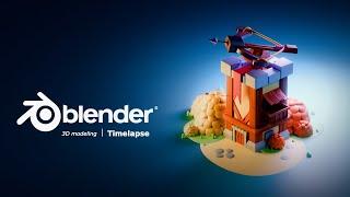 Creating a 3D Stylized Defensive Tower in Blender 4.2 I A Timelapse Tutorial