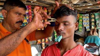 Intense Acupressure Head Massage by Street Barber | Indian Massage