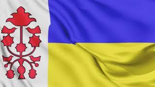 Obuhiv  'UKRAINE' flag waving animation / free 4k stock footage / 3-min loop