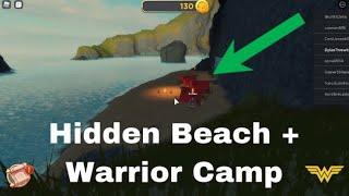 HIDDEN BEACH + WARRIOR CAMP LOCATION in Wonder Woman: The Themyscira Experience! | ROBLOX