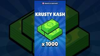 1,000 KRUSTY KASH FOR FREE !!! Brawl Stars #shorts #SpongeBob #BrawlStars