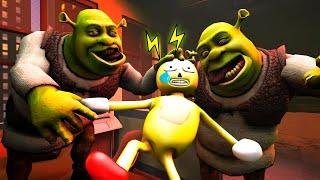 SHREK.EXE Eating a SUPER SANIC  vs 3D SANIC CLONES MEMES  In Garry`s mod!