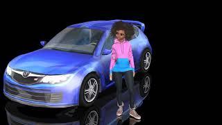 Jony Animator - Work Sample 10 - Animation Movie - Cute Cartoon Girl With Car