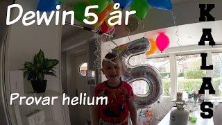 Testar helium - Dewin fyller 5 år