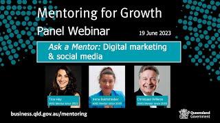 Mentoring for Growth - Ask A Mentor: Digital marketing and social media