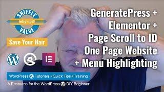 GeneratePress - Elementor - Page Scroll to ID - One Page Website