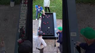 The greatest game of all time! #kingofthecues #beerpong #billiards #beeryards