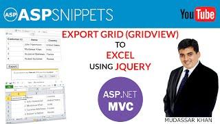 Export Grid (GridView) to Excel using jQuery in ASP.Net MVC