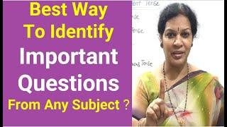 How to identify Important Questions From Any Subject?